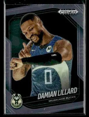 2024-25 Panini Prizm Black #91 Damian Lillard Base Milwaukee Bucks - Basketball Card Single