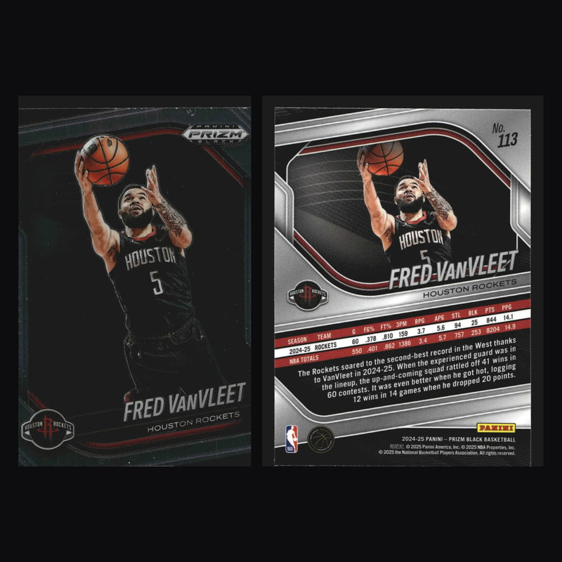 2024-25 Panini Prizm Black Fred VanVleet #113 Houston Rockets - Basketball Card Single