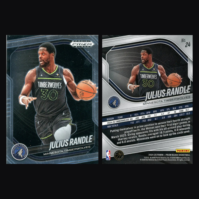 2024-25 Panini Prizm Black Julius Randle #24 Minnesota Timberwolves - Basketball Card Single