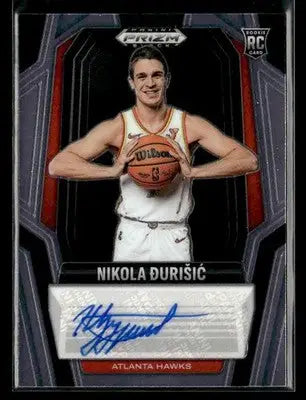 2024-25 Panini Prizm Black #RS-DUR Nikola Durisic Rookie Signatures Hawks - Basketball Card Single