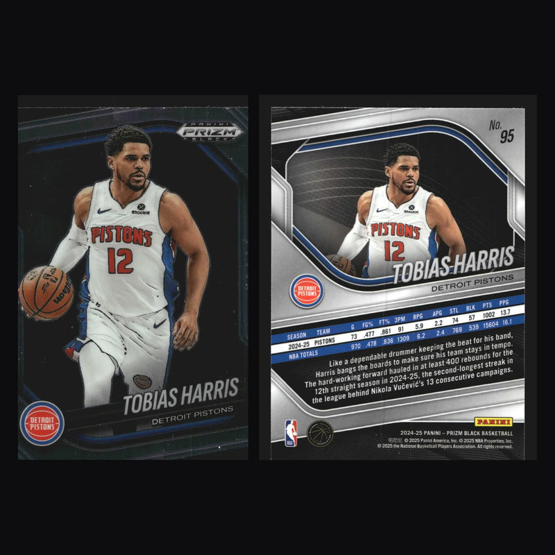 2024-25 Panini Prizm Black Tobias Harris #95 Detroit Pistons