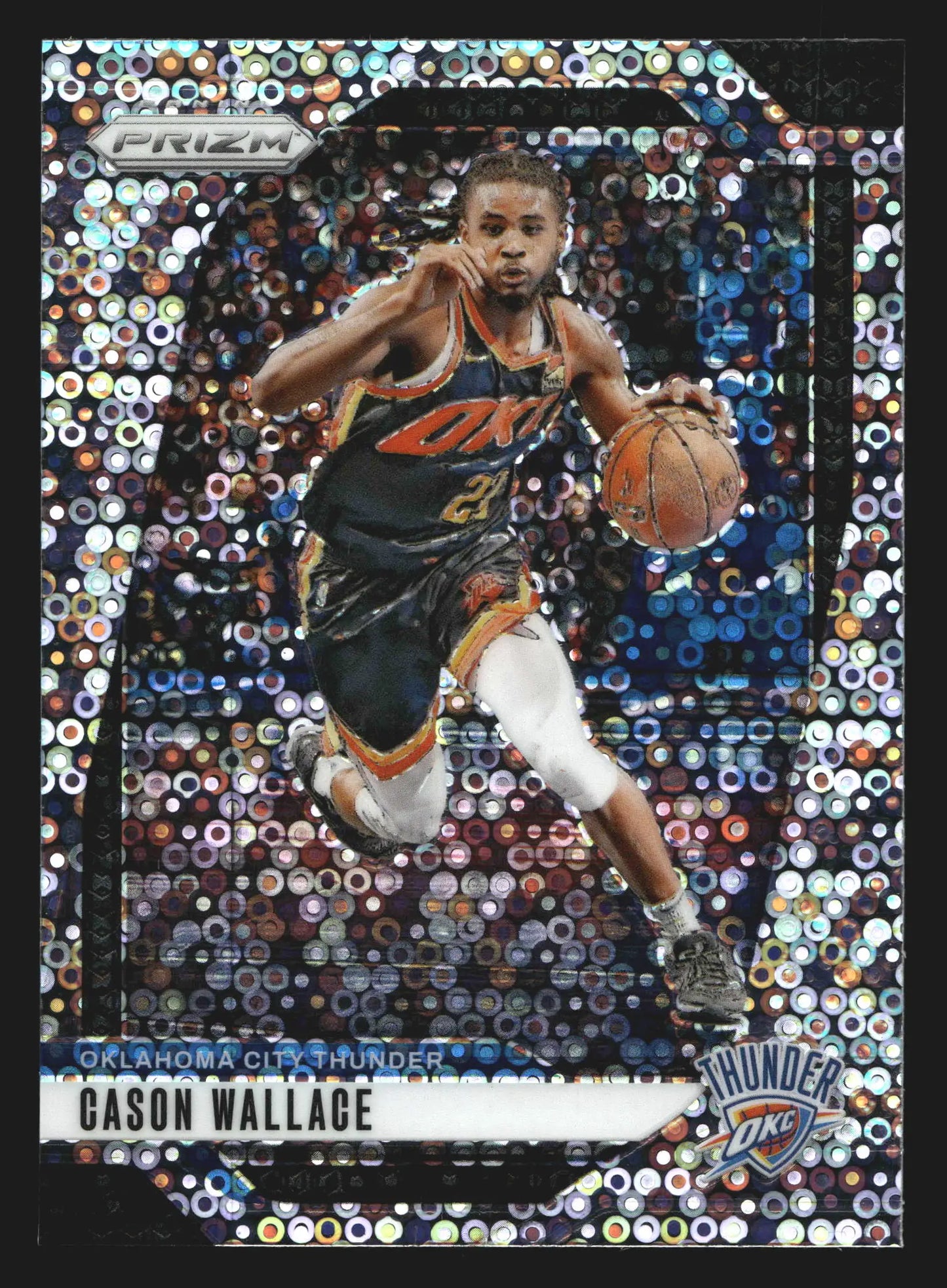 2024-25 Panini Prizm Cason Wallace #212 Fast Break Prizm Thunder - Basketball Card Single