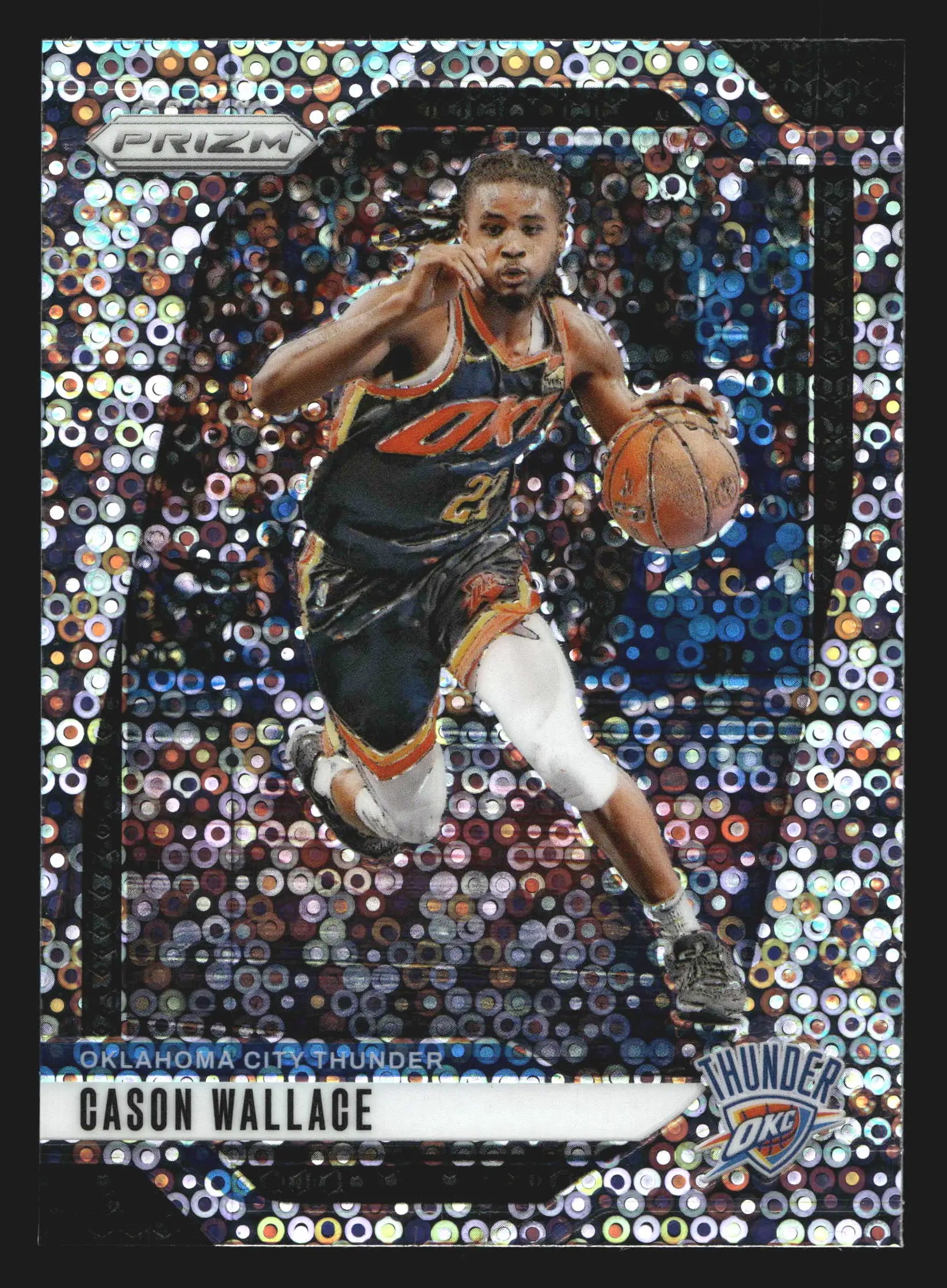 2024-25 Panini Prizm Cason Wallace #212 Fast Break Prizm Thunder - Basketball Card Single