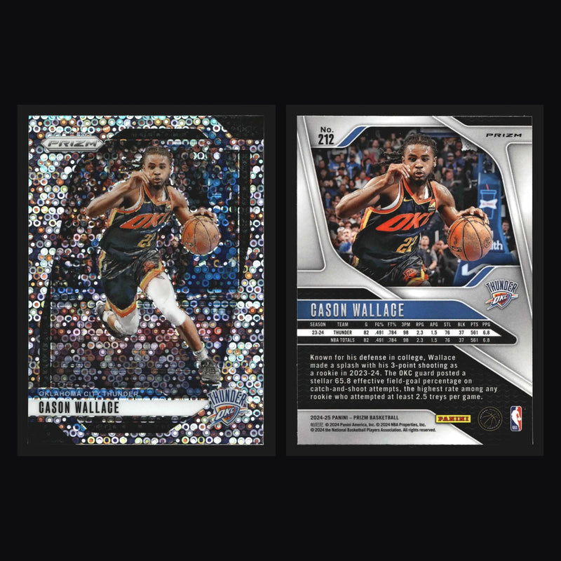 2024-25 Panini Prizm Cason Wallace #212 Fast Break Prizm Thunder - Basketball Card Single