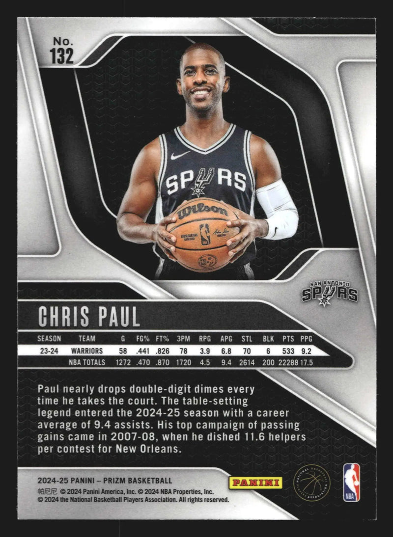 2024-25 Panini Prizm Chris Paul #132 San Antonio Spurs - Basketball Card Single