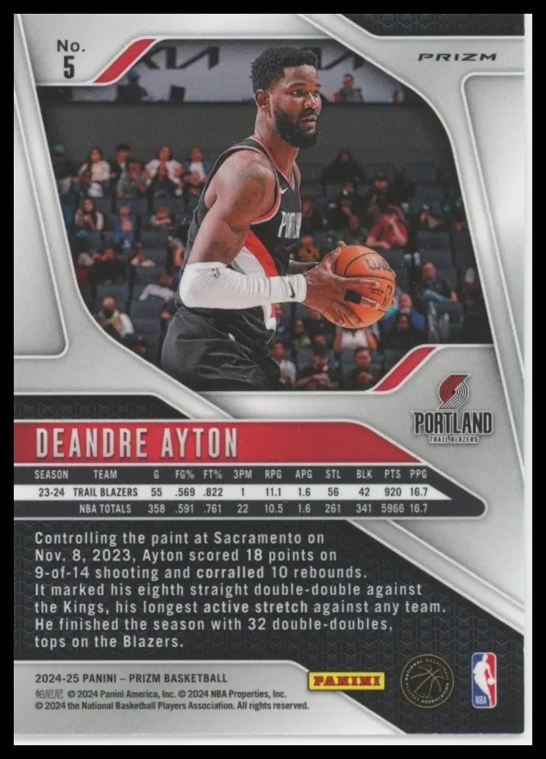 2024-25 Panini Prizm - Deandre Ayton #5 Silver Prizm