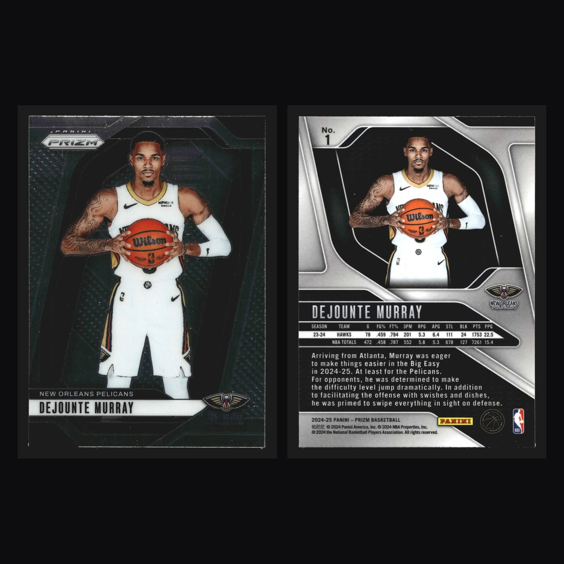 2024-25 Panini Prizm Dejounte Murray #1 New Orleans Pelicans