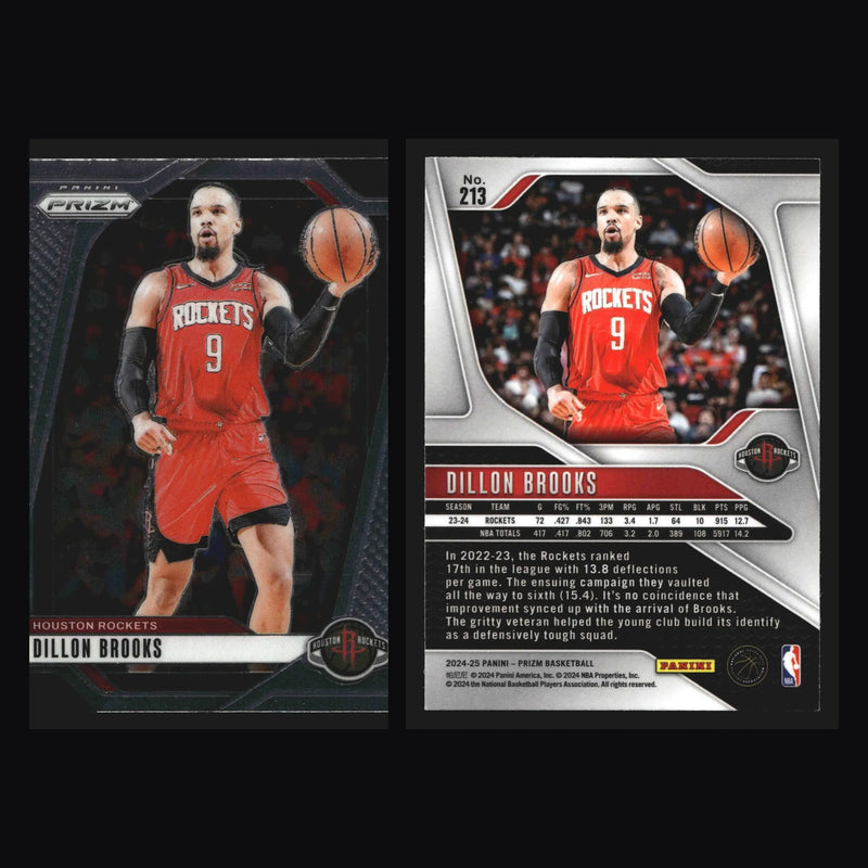 2024-25 Panini Prizm Dillon Brooks #213 Houston Rockets - Basketball Card Single
