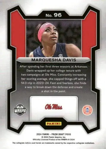 2024-25 Panini Prizm Draft Picks #96 Marquesha Davis NM-MT ID:77074 - Basketball Card Single