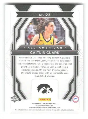 2024-25 Panini Prizm Draft Picks All-American #23 Caitlin Clark NM Near ID:83139 - Basketball Card Single