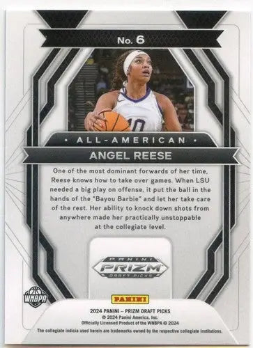 2024-25 Panini Prizm Draft Picks All-American #6 Angel Reese NM-MT ID:77076 - Basketball Card Single
