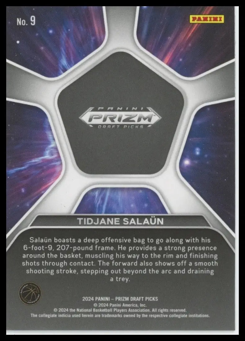 2024-25 Panini Prizm Draft Picks - Deep Space Tidjane Salaun #9 (RC) - Other