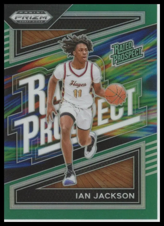2024-25 Panini Prizm Draft Picks - Rated Prospect Ian Jackson #12 Green Prizm...