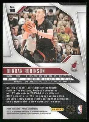 2024-25 Panini Prizm Duncan Robinson #190 Basketball - Basketball Card Single