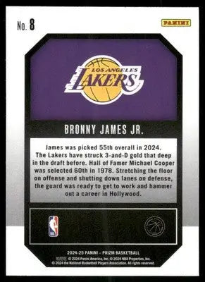 2024-25 Panini Prizm Emergent Bronny James Jr. #8 RC Basketball - Basketball Card Single