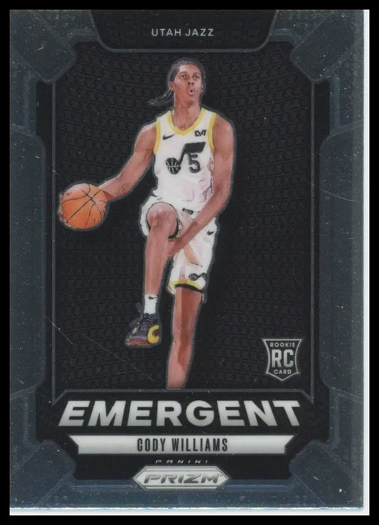 2024-25 Panini Prizm Emergent Cody Williams Rookie #12 Utah Jazz Basketball Card
