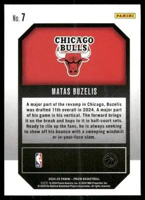 2024-25 Panini Prizm Emergent Matas Buzelis #7 RC Basketball - Basketball Card Single