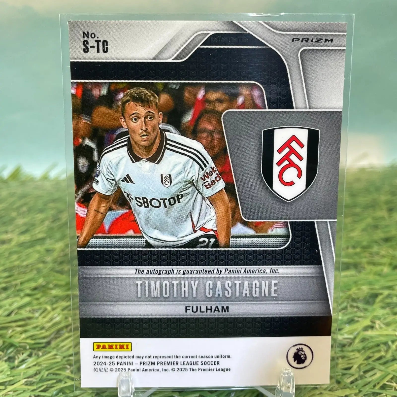 2024-25 Panini Prizm EPL Signatures Prizms Green Pulsar #S-TC Timothy Castagne - Soccer Card Single