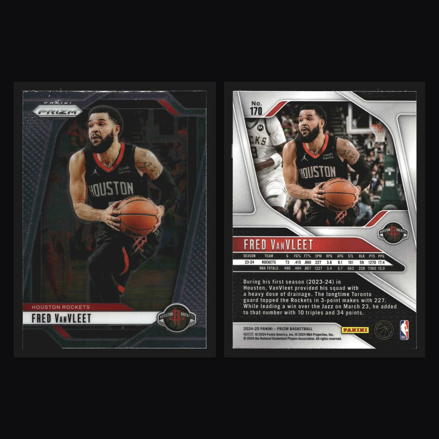 2024-25 Panini Prizm Fred VanVleet #170 Houston Rockets - Basketball Card Single