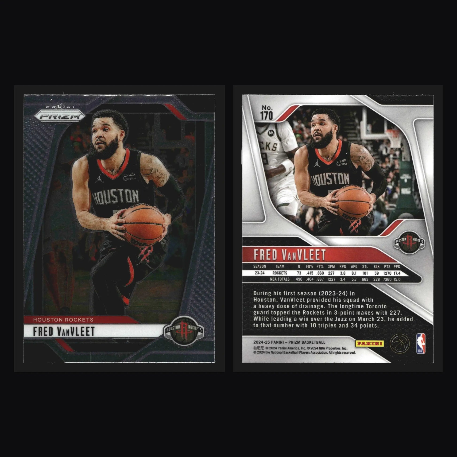2024-25 Panini Prizm Fred VanVleet #170 Houston Rockets - Basketball Card Single