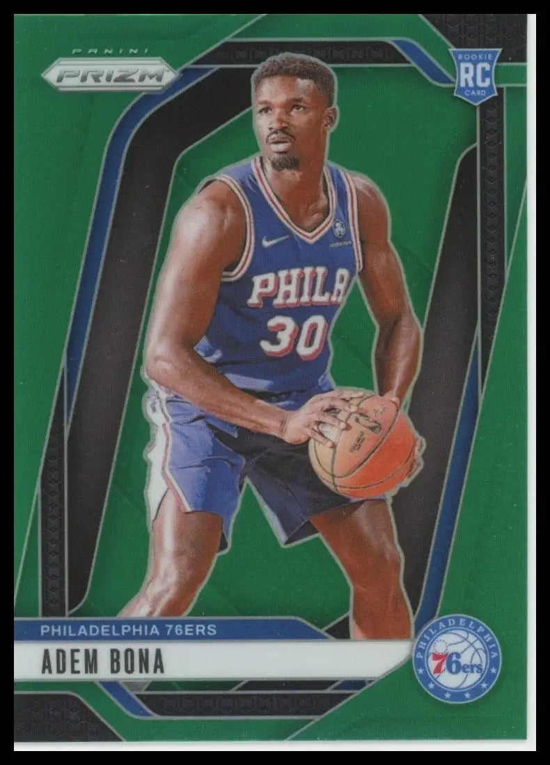 2024-25 Panini Prizm Green Adem Bona Rookie #267 Philadelphia 76ers Basketball