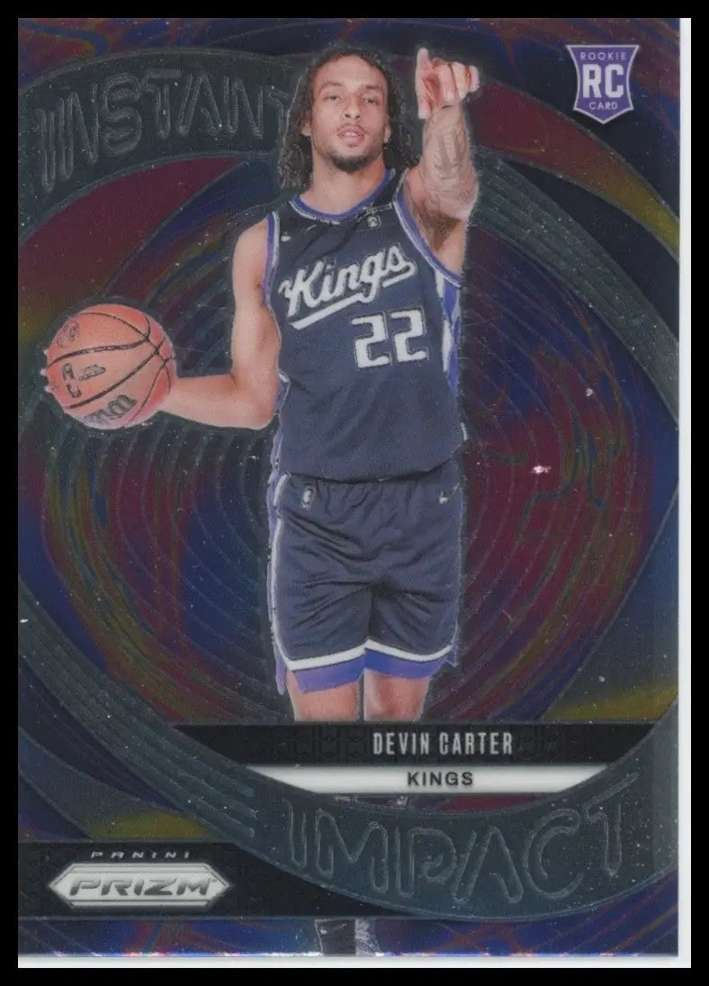 2024-25 Panini Prizm Instant Impact Devin Carter Rookie #23 Sacramento Kings NBA - Basketball Card Single