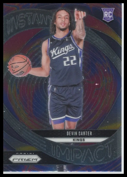 2024-25 Panini Prizm Instant Impact Devin Carter Rookie #23 Sacramento Kings NBA - Basketball Card Single