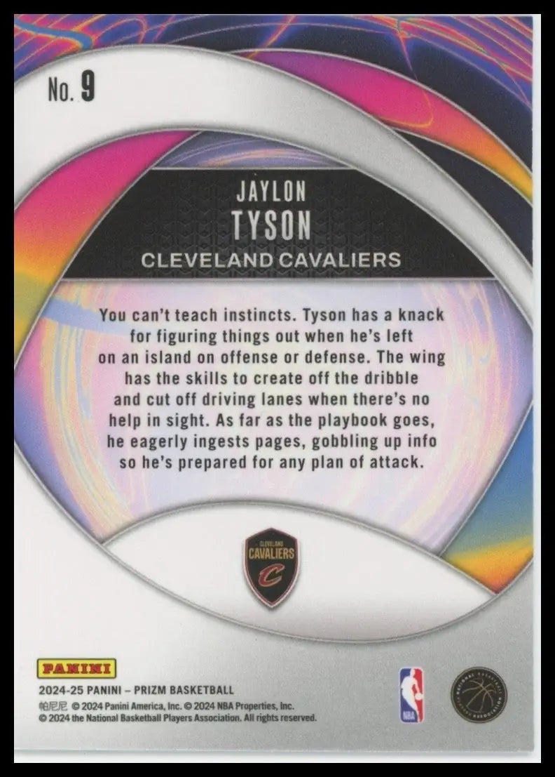 2024-25 Panini Prizm - Instant Impact Jaylon Tyson #9 (RC)