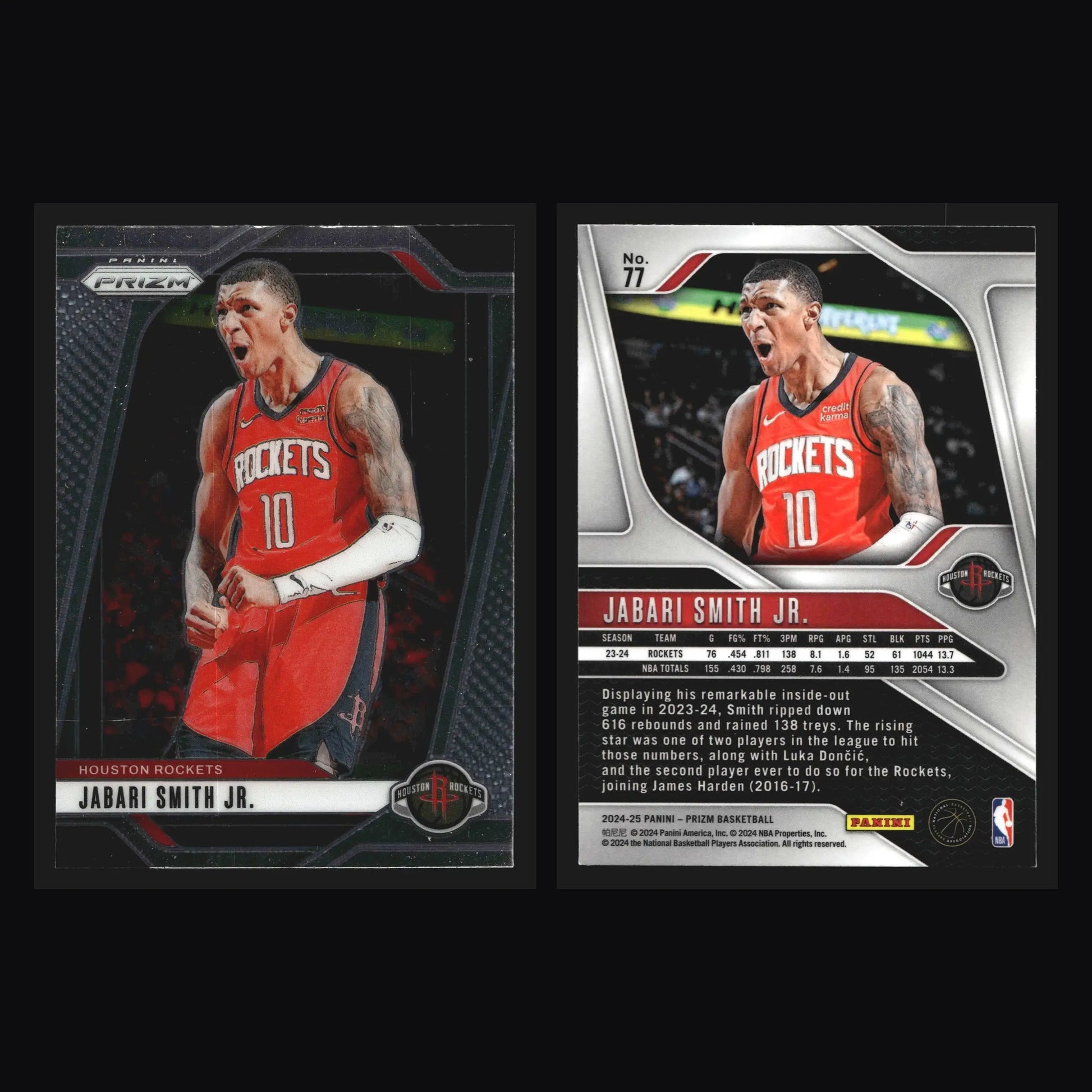 2024-25 Panini Prizm Jabari Smith Jr #77 Houston Rockets - Basketball Card Single