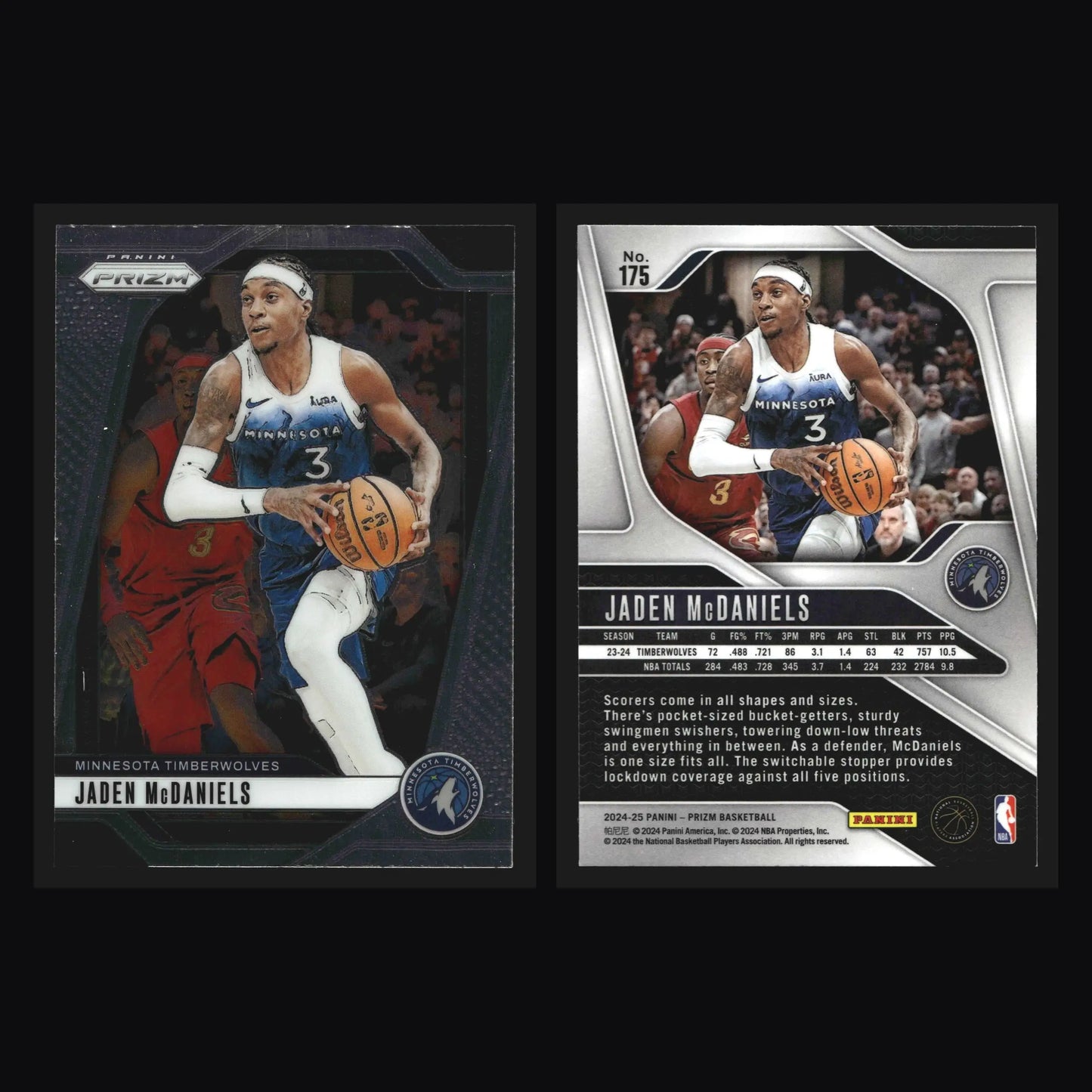 2024-25 Panini Prizm Jaden McDaniels #175 Minnesota Timberwolves - Basketball Card Single