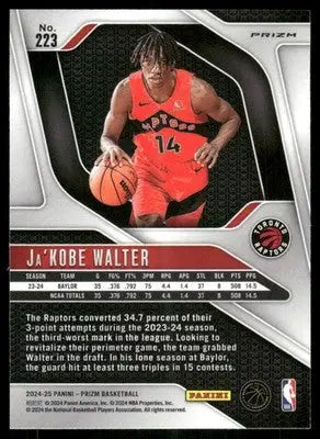 2024-25 Panini Prizm Ja’Kobe Walter #223 Red White Blue RC Basketball - Basketball Card Single