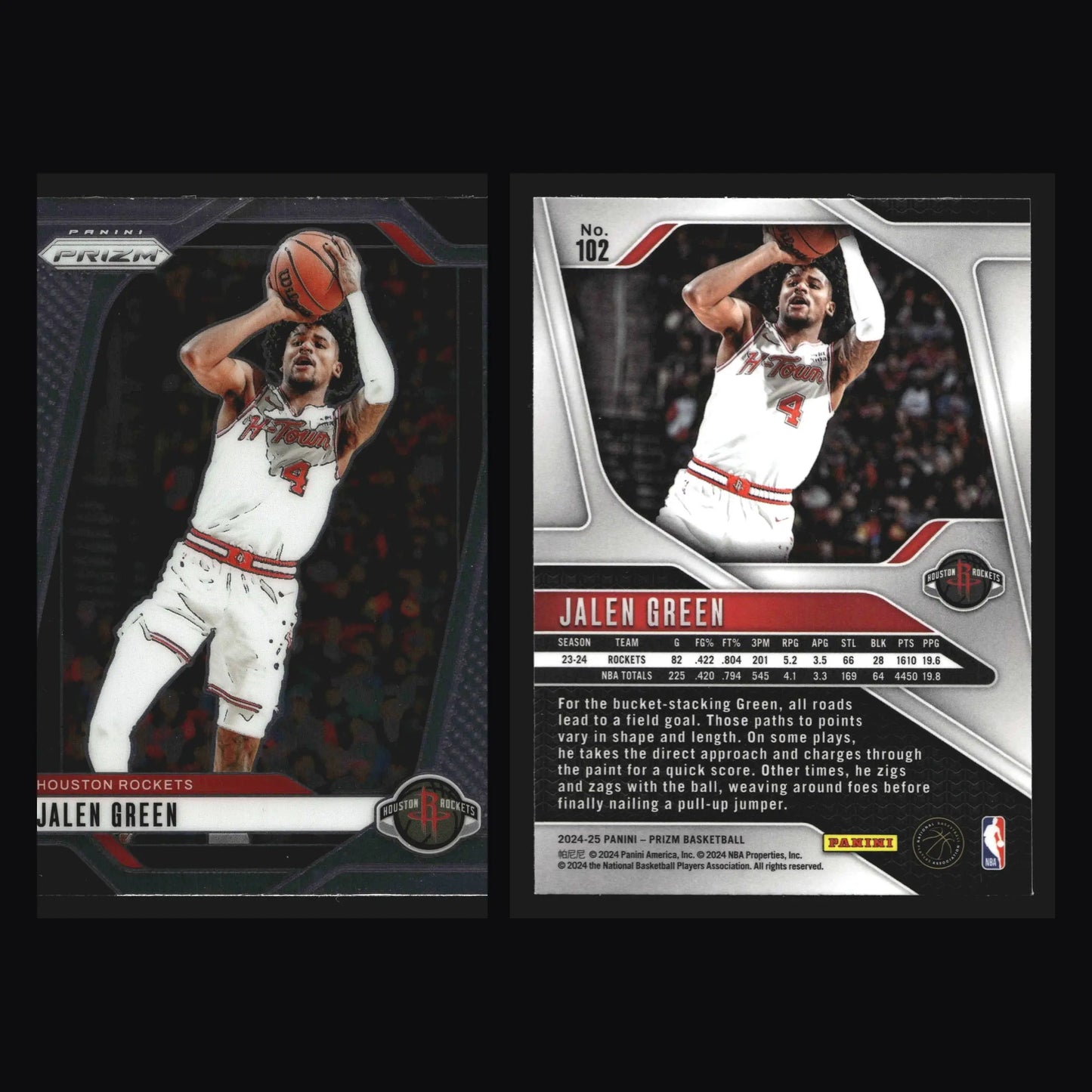 2024-25 Panini Prizm Jalen Green #102 Houston Rockets - Basketball Card Single
