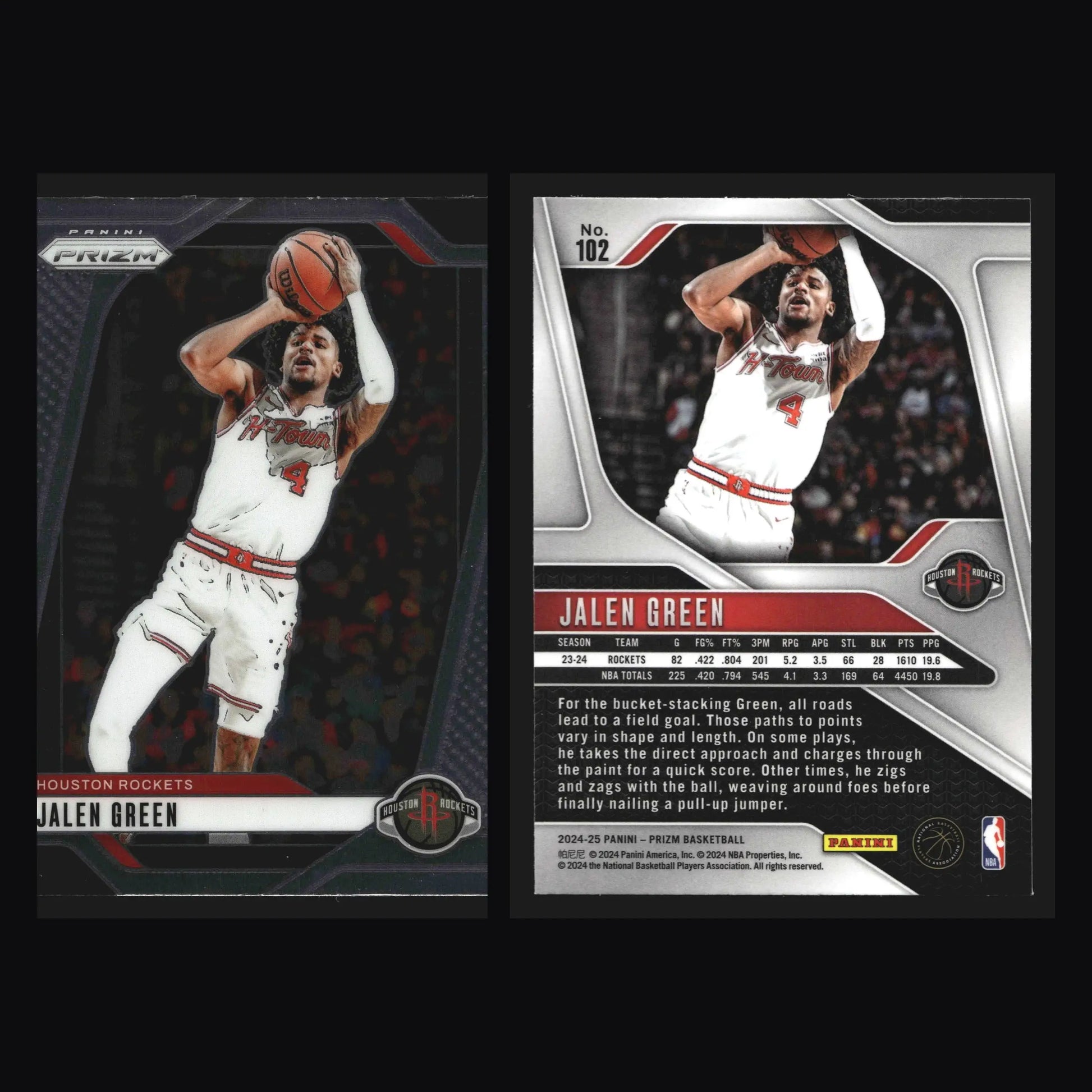 2024-25 Panini Prizm Jalen Green #102 Houston Rockets - Basketball Card Single