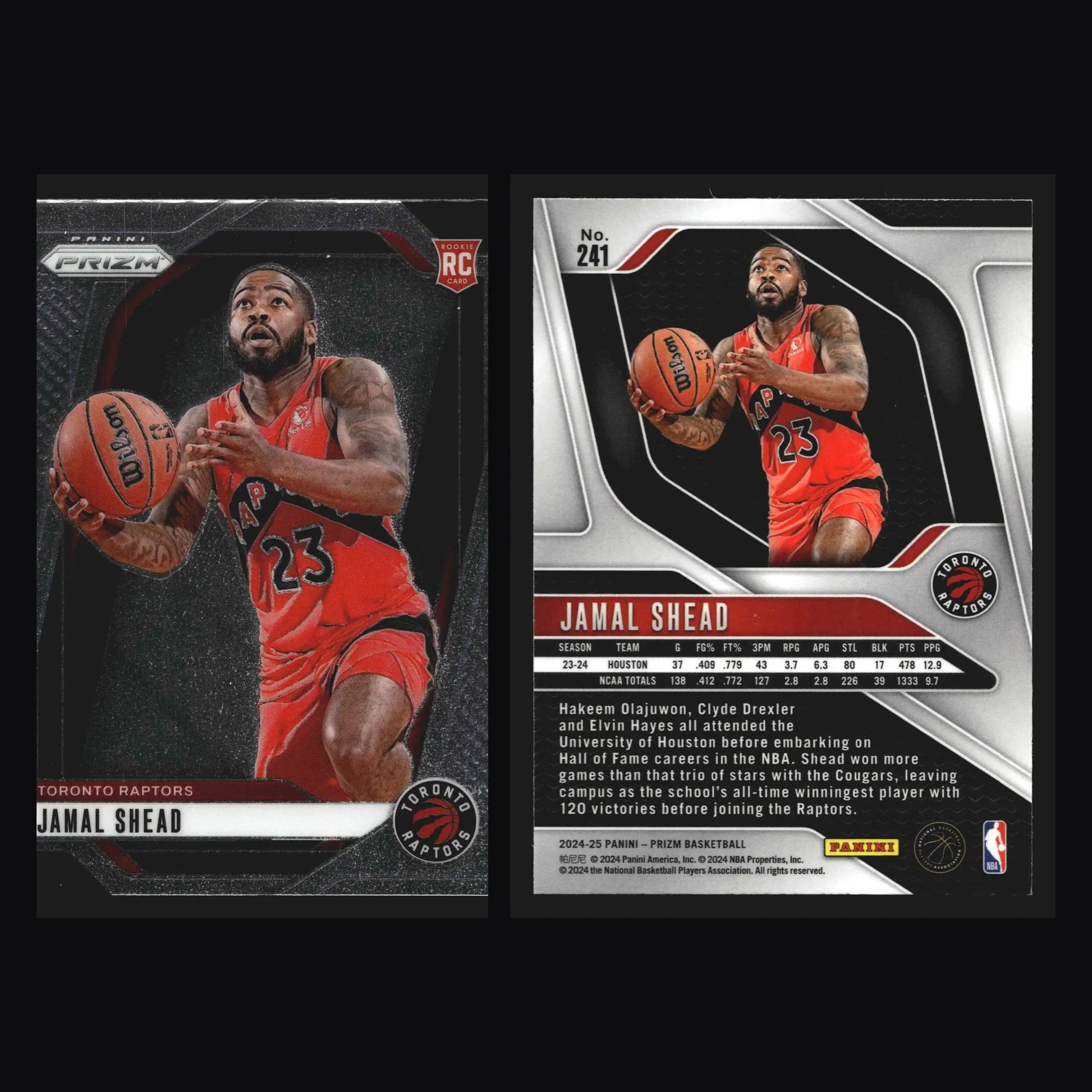 2024-25 Panini Prizm Jamal Shead #241 RC Toronto Raptors Rookie - Basketball Card Single