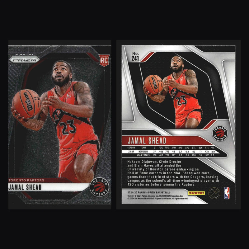 2024-25 Panini Prizm Jamal Shead #241 RC Toronto Raptors Rookie - Basketball Card Single