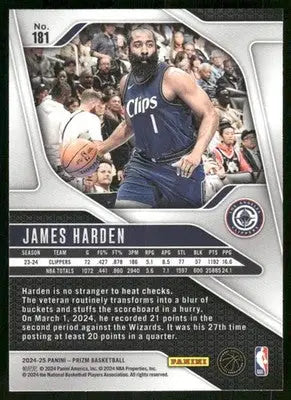 2024-25 Panini Prizm James Harden #181 Basketball - Basketball Card Single