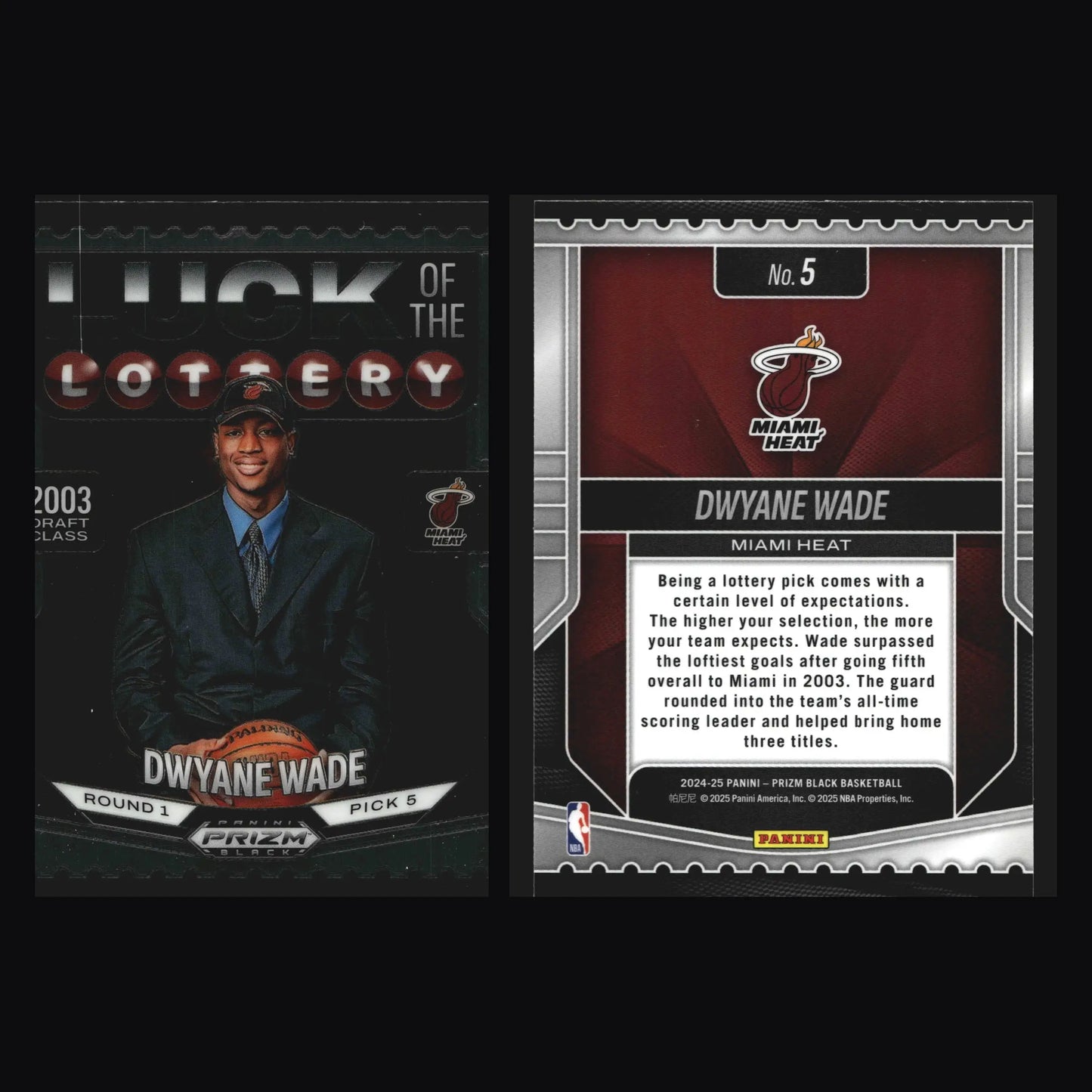 2024-25 Panini Prizm Luck of the Lottery #5 Dwyane Wade Miami Heat HOF