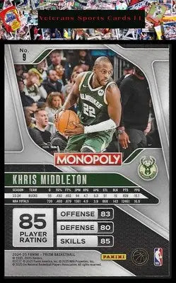2024-25 Panini Prizm Monopoly #9 Khris Middleton - Basketball Card Single