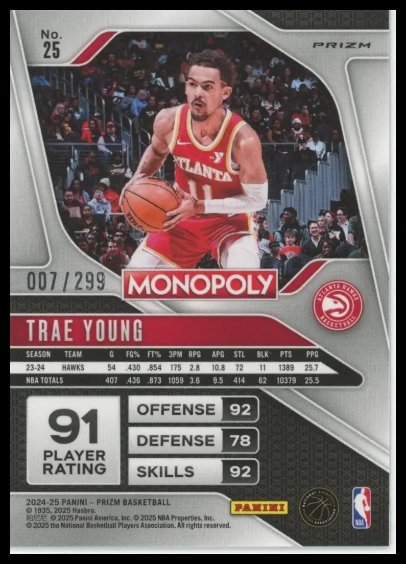 2024-25 Panini Prizm Monopoly Brown /299 Trae Young #25 Atlanta Hawks Basketball