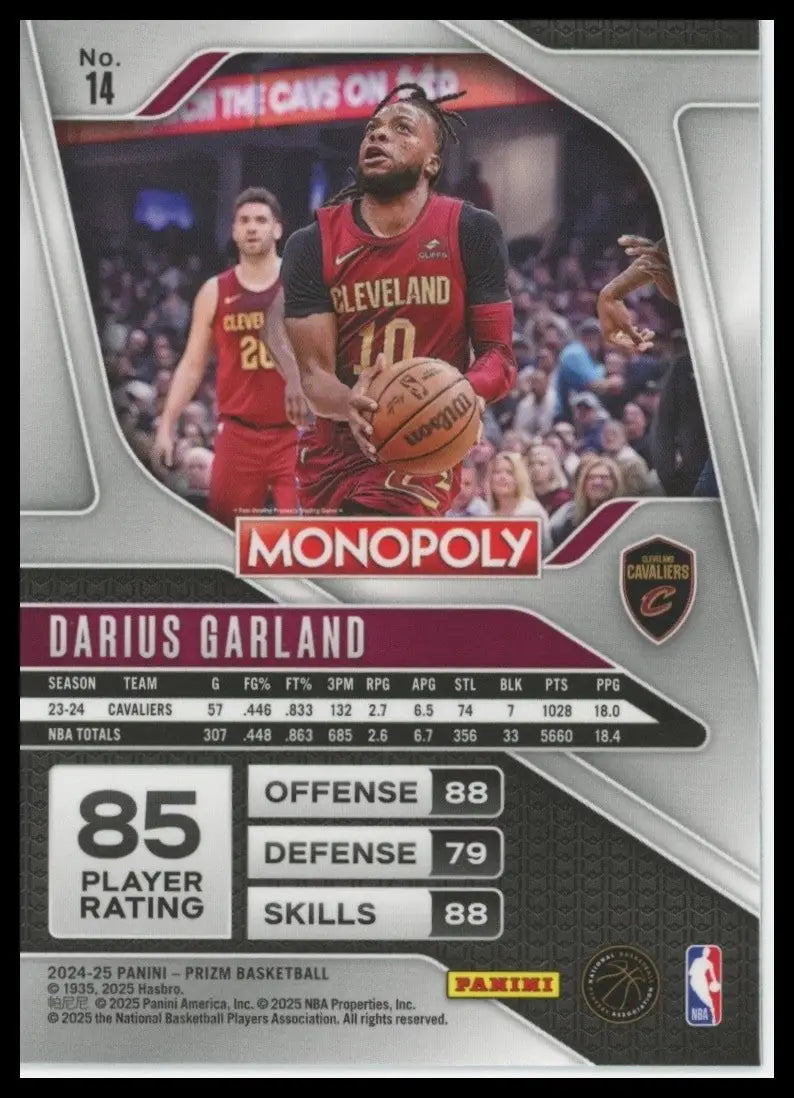 2024-25 Panini Prizm Monopoly Darius Garland #14 Cleveland Cavaliers Basketball