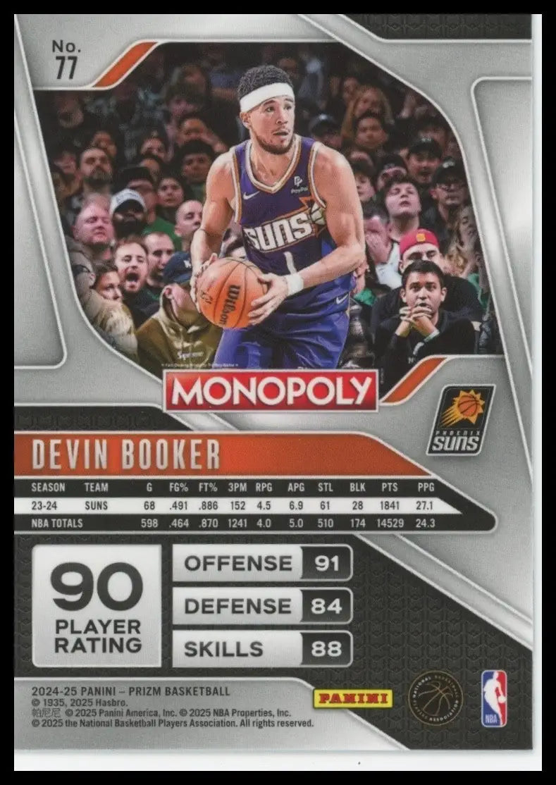 2024-25 Panini Prizm Monopoly Devin Booker #77 Phoenix Suns Basketball Card NBA