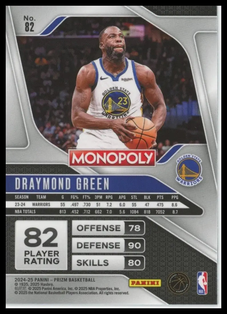 2024-25 Panini Prizm Monopoly Draymond Green #82 Golden State Warriors Card NBA