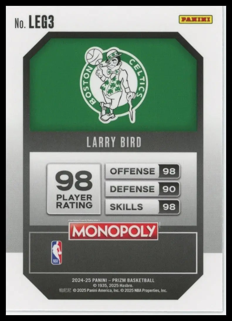 2024-25 Panini Prizm Monopoly Legends Larry Bird #LEG3 Boston Celtics Basketball - Basketball Card Single