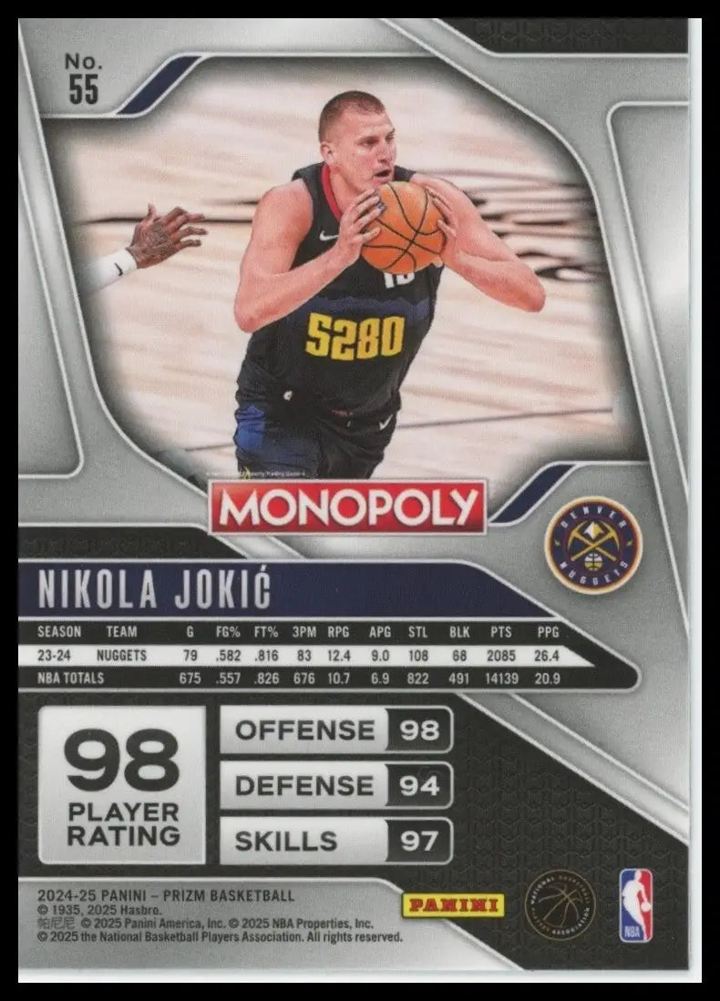 2024-25 Panini Prizm Monopoly Nikola Jokic #55 Denver Nuggets Basketball Card