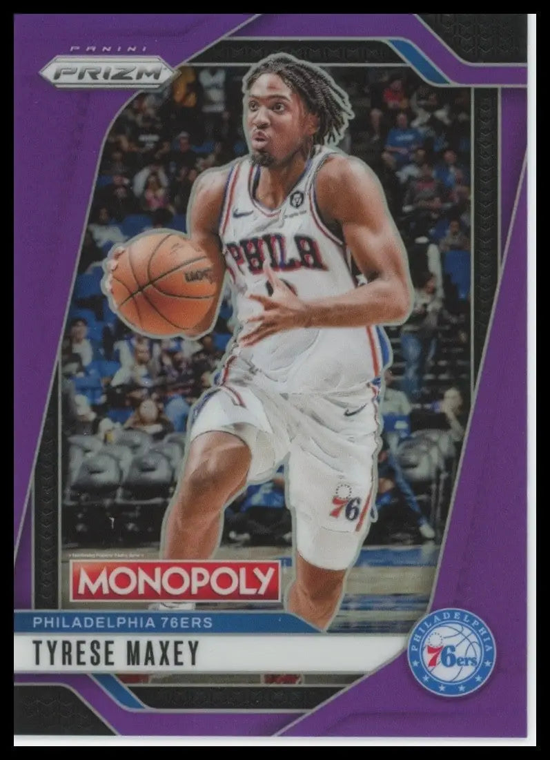 2024-25 Panini Prizm Monopoly Purple /91 Tyrese Maxey #2 Philadelphia 76ers Card - Basketball Card Single