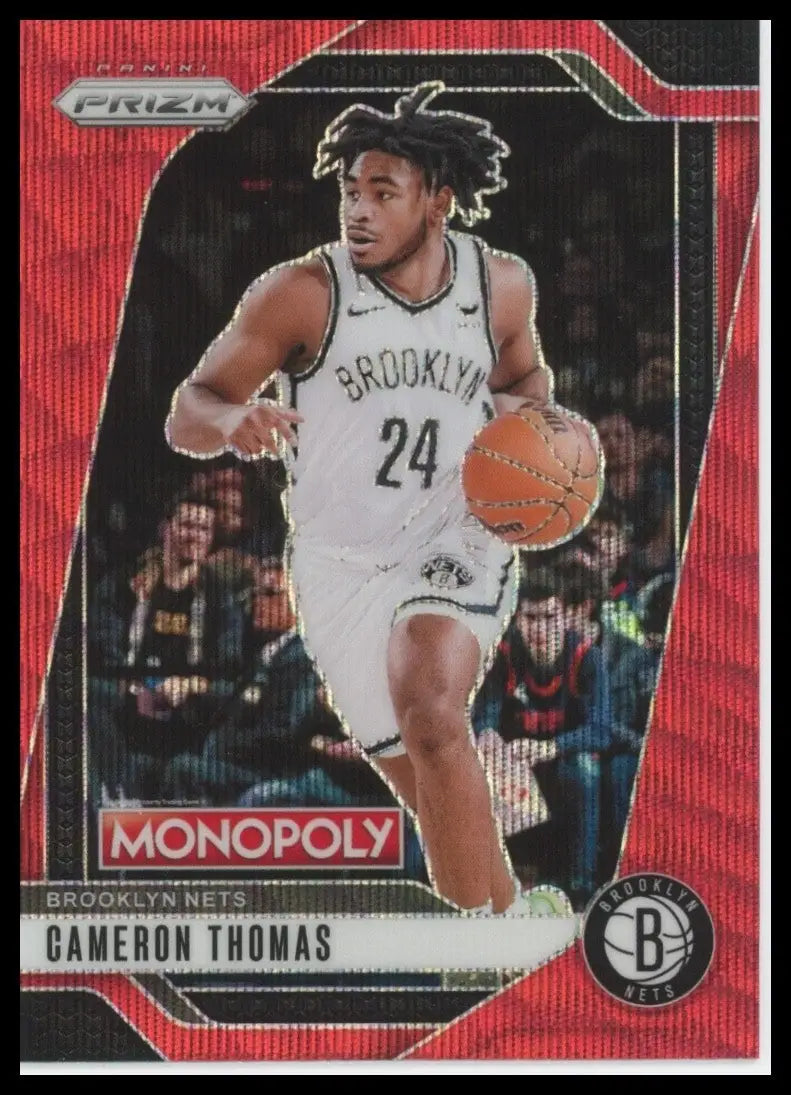 2024-25 Panini Prizm Monopoly Red Cameron Thomas #52 Brooklyn Nets Basketball - Basketball Card Single