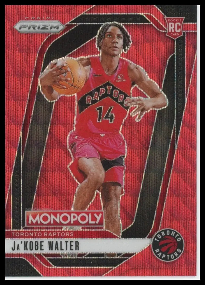 2024-25 Panini Prizm Monopoly Red Jakobe Walter Rookie #69 Toronto Raptors Card - Basketball Card Single