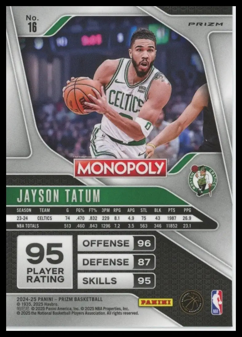 2024-25 Panini Prizm Monopoly Red Jayson Tatum #16 Boston Celtics Basketball NBA - Basketball Card Single