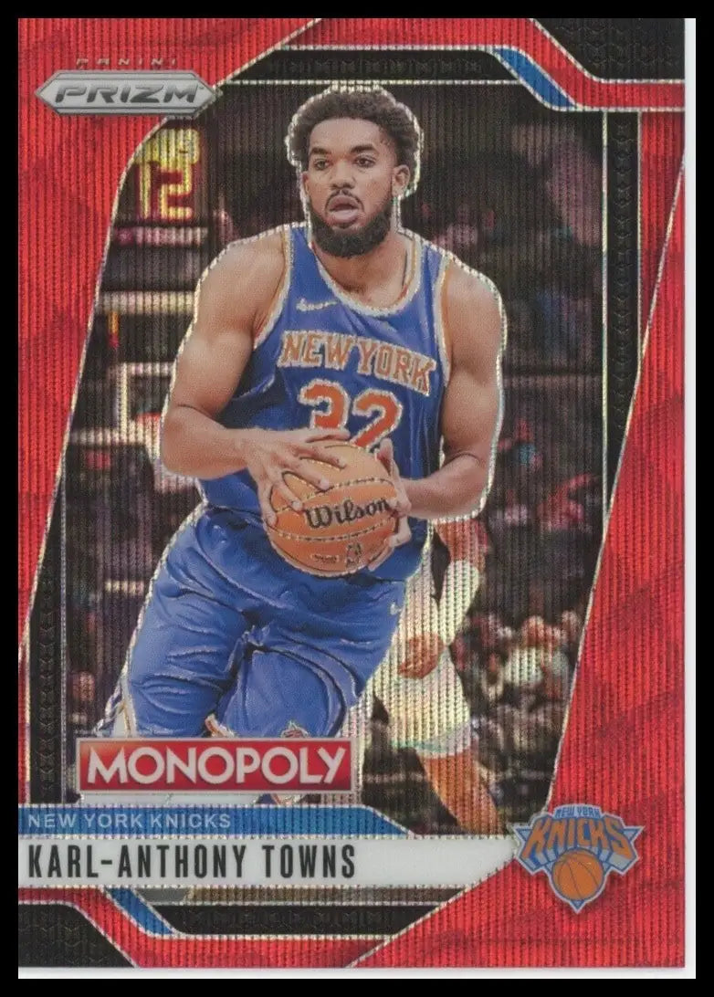 2024-25 Panini Prizm Monopoly Red Karl Anthony Towns #89 New York Knicks Card - Basketball Card Single