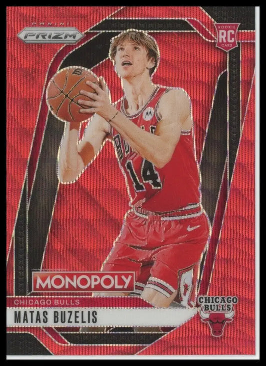 2024-25 Panini Prizm Monopoly Red Matas Buzelis Rookie #12 Chicago Bulls Card - Basketball Card Single